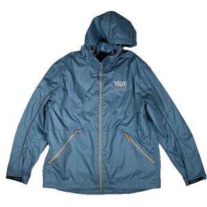 Volvo Trucks Full Zip Hooded Jacket Blue Heavyweight Men's Size Medium